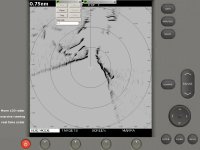 Radar Simulator LCD Radar Screen showing detail of harbour approach.